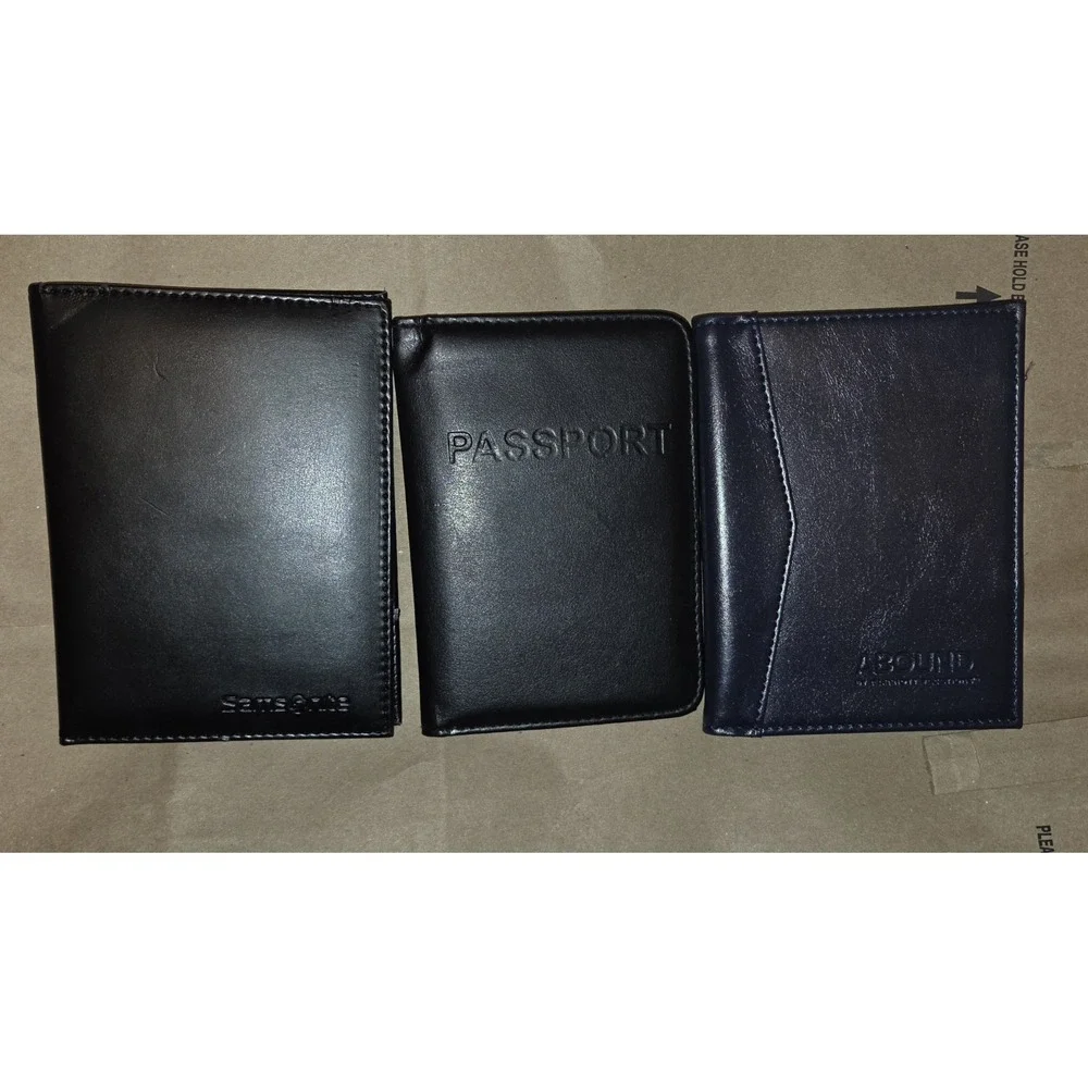 Lot Of 3 Leather Passport Holders. Samsonite, Abound, Unbranded. Good Condition